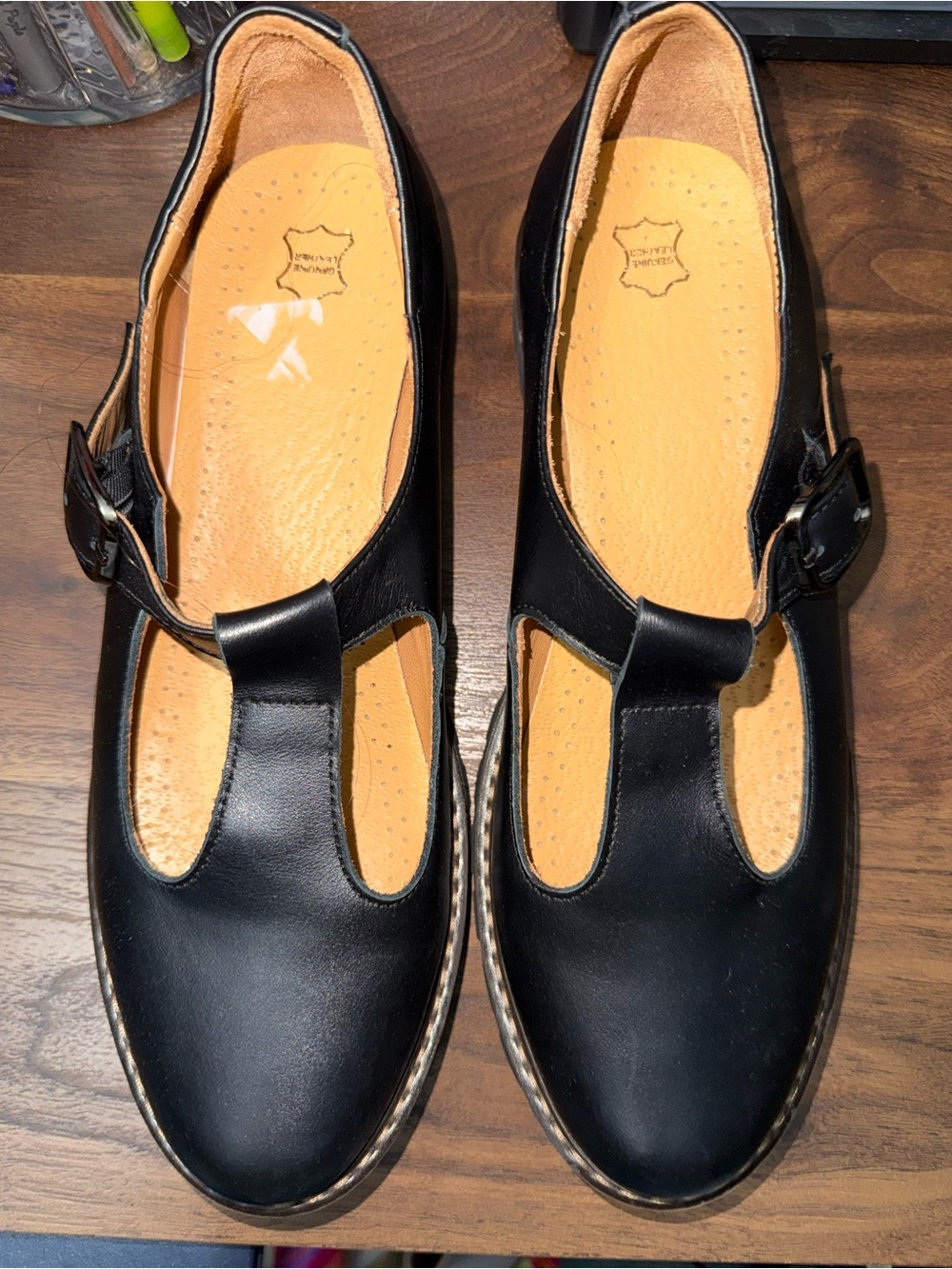 Women's Black T-Strap Comfort Loafers